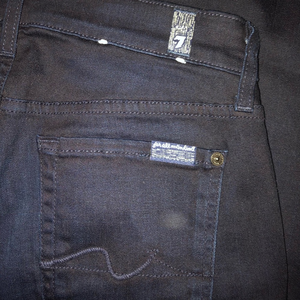 7 For All Mankind Crop Flare Dark Blue Jean 29 EUC - Picture 7 of 7